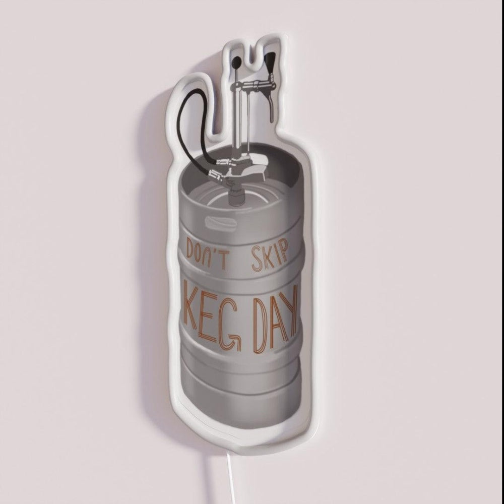 Keg Day Rgb Led Neon Sign - Neon sign mounted on wall in room
