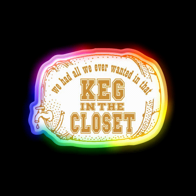 Keg In The Closet Beer Bar Decor Led Neon Sign Rgb Color - LED neon sign close-up detail