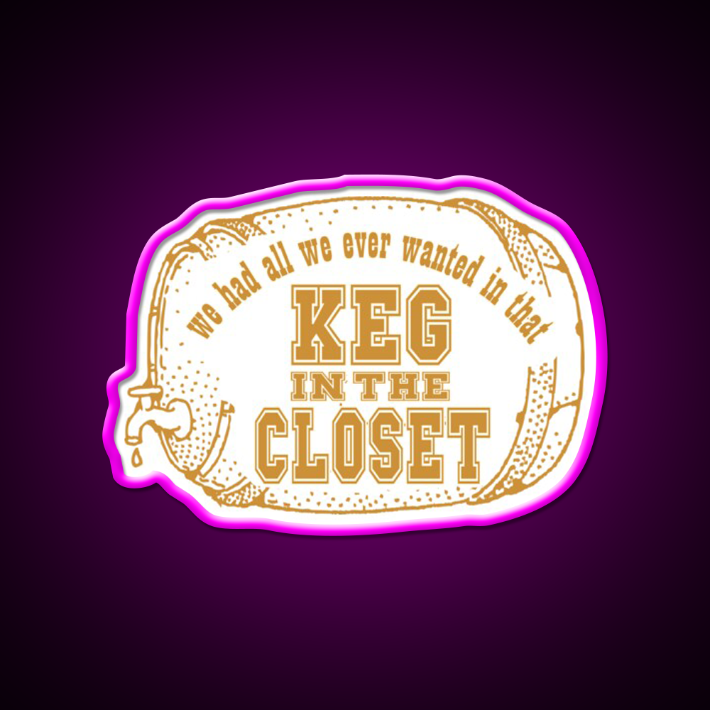 Keg In The Closet Beer Bar Decor Led Neon Sign Rgb Color - Neon sign mounted on wall in room