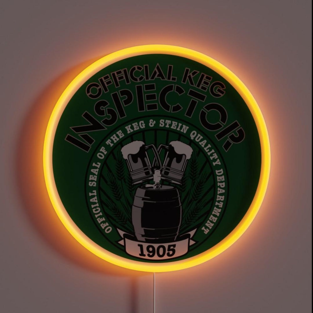 Keg Inspector Rgb Led Neon Sign - Custom LED neon sign front view
