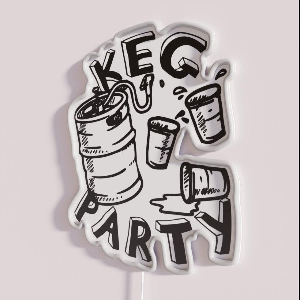 Keg Party Rgb Led Neon Sign Bar Wall Decor - Neon sign mounted on wall in room