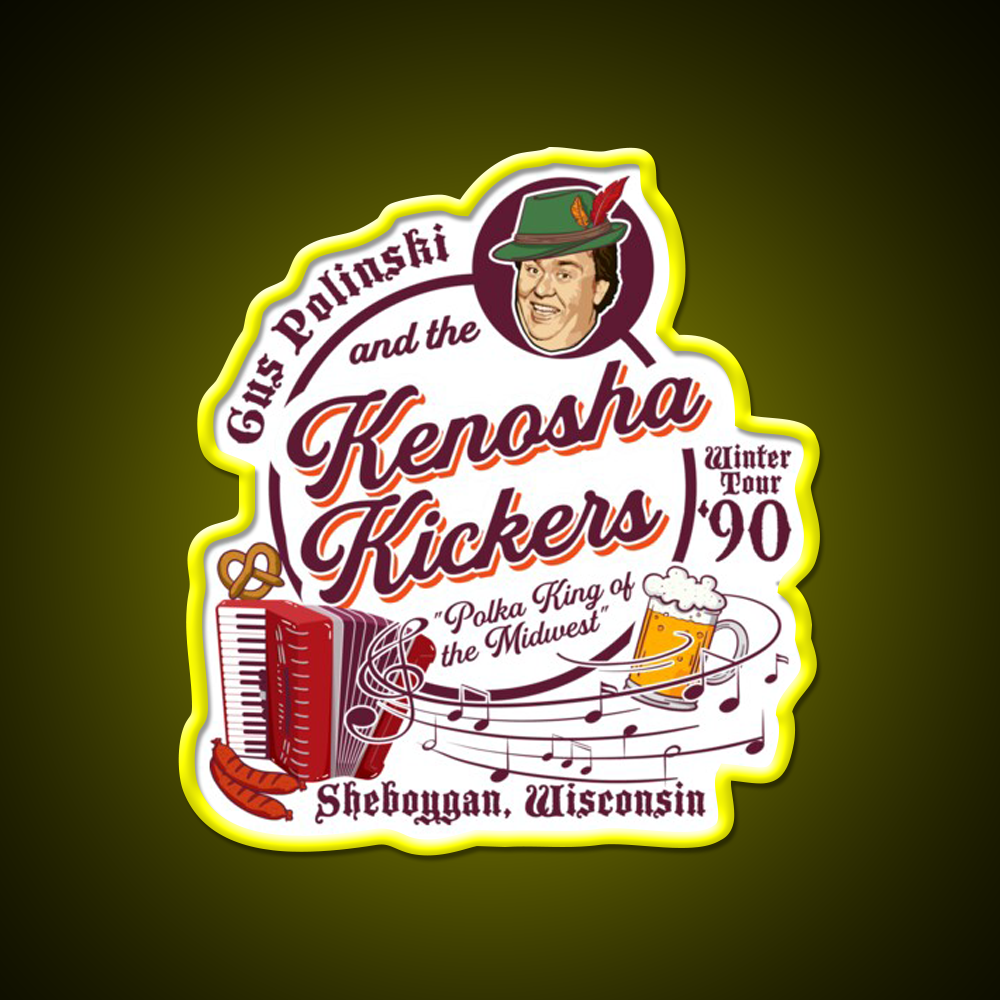 Kenosha Kickers The Polka King Beer Bar Decor Led Neon Sign Rgb Color - LED neon sign view 7