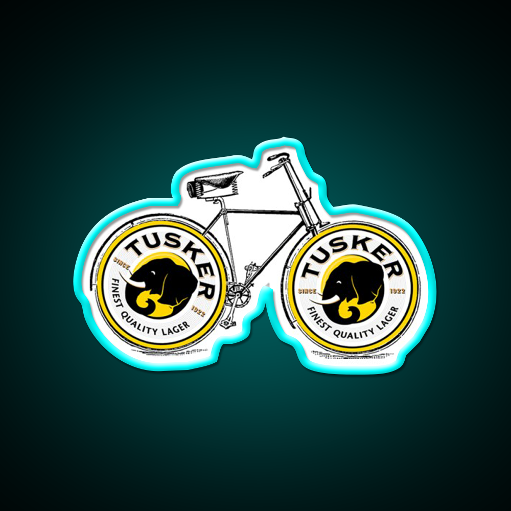 Kenyan Beer Tusker Bike Beer Bar Decor Led Neon Sign Rgb Color - Size and dimension reference