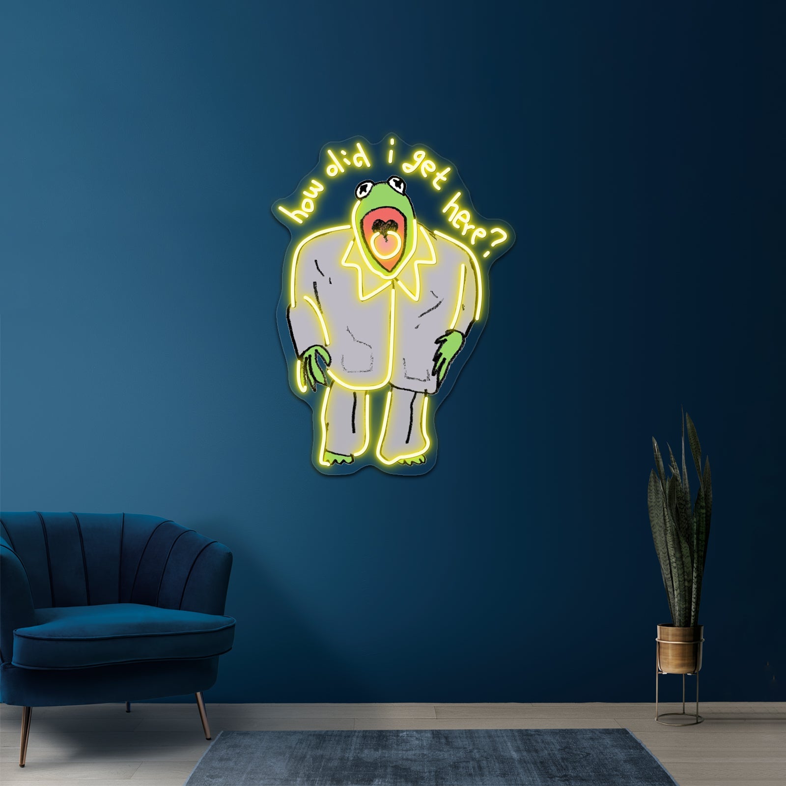 Kermie Got No Clue Where He Is Artwork Neon Signs For Sale - Shineneon