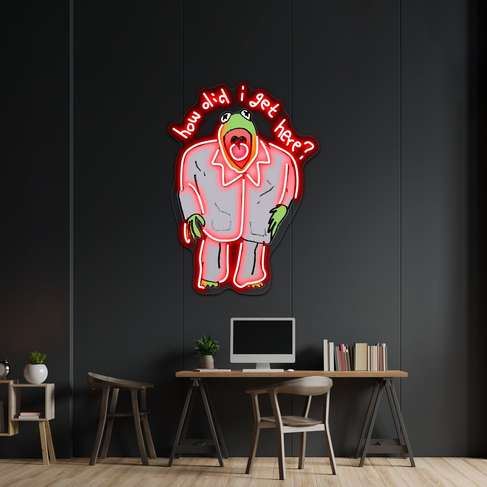 Kermie Got No Clue Where He Is Artwork Neon Signs For Sale - Shineneon