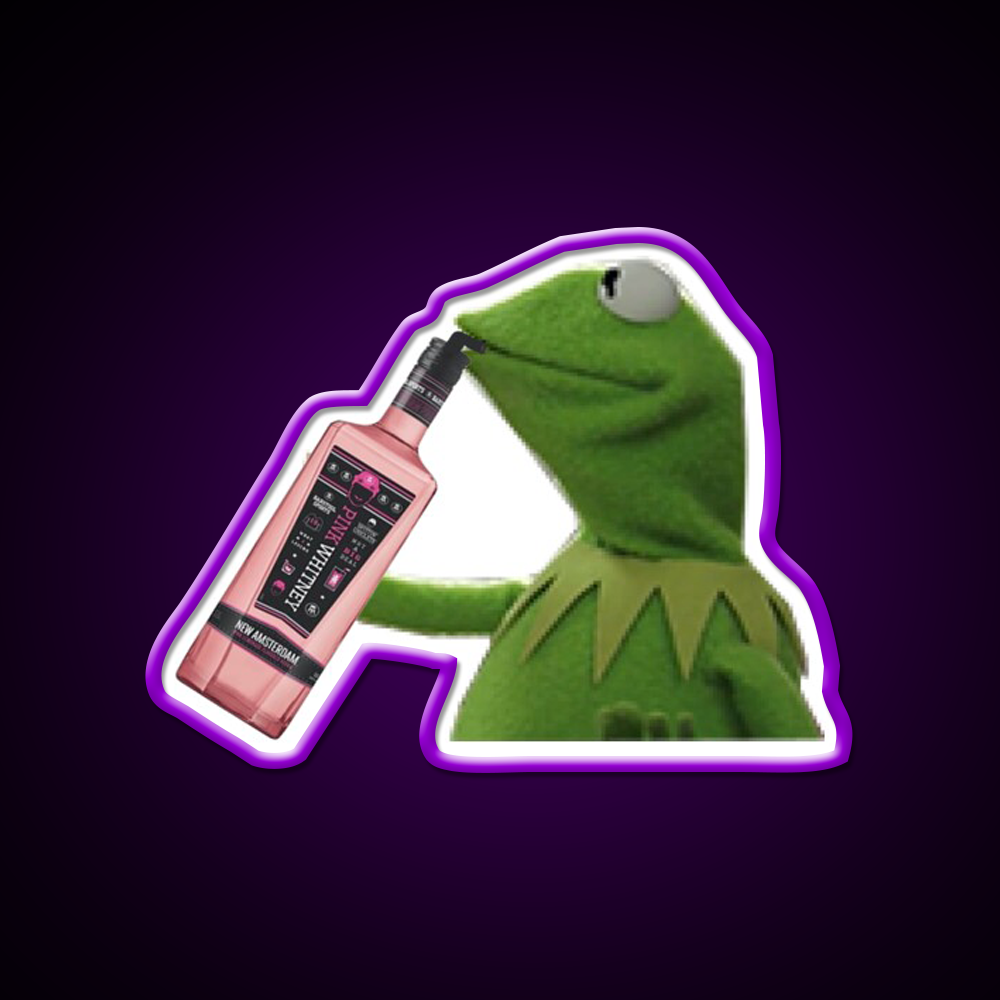 Kermit Sipping Pink Whitney Beer Bar Decor Led Neon Sign Rgb Color - LED neon sign view 9