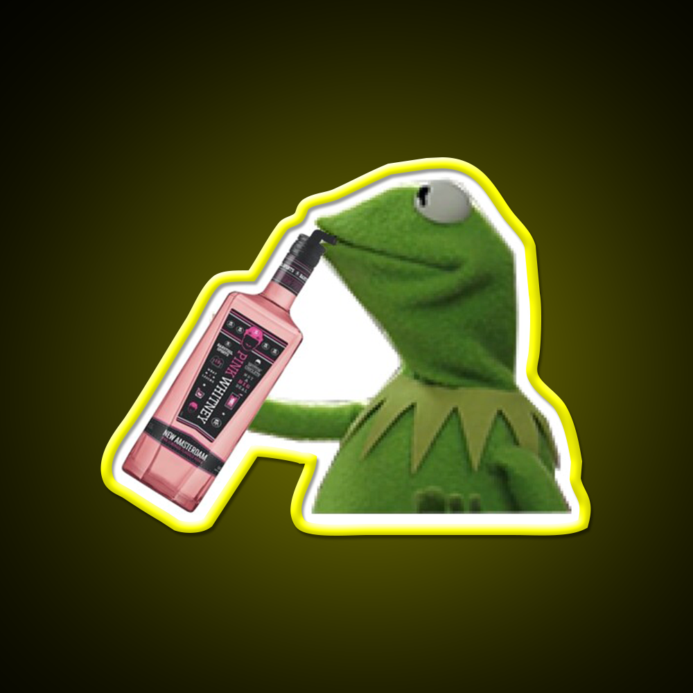 Kermit Sipping Pink Whitney Beer Bar Decor Led Neon Sign Rgb Color - LED neon sign view 7