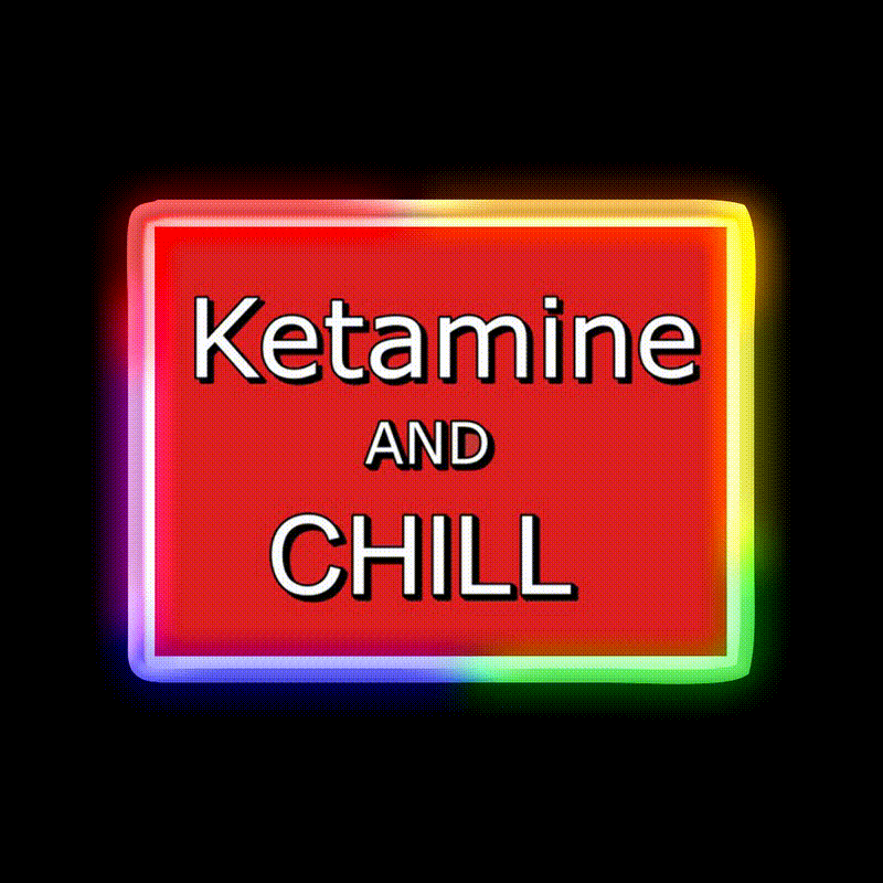Ketamine And Chill Hemp Inspired Green Leaf Led Neon Sign Rgb Color - LED neon sign close-up detail