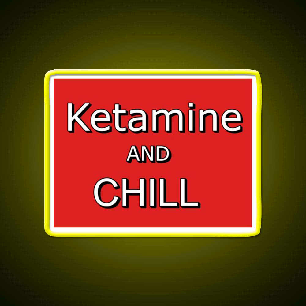Ketamine And Chill Hemp Inspired Green Leaf Led Neon Sign Rgb Color - Custom LED neon sign front view