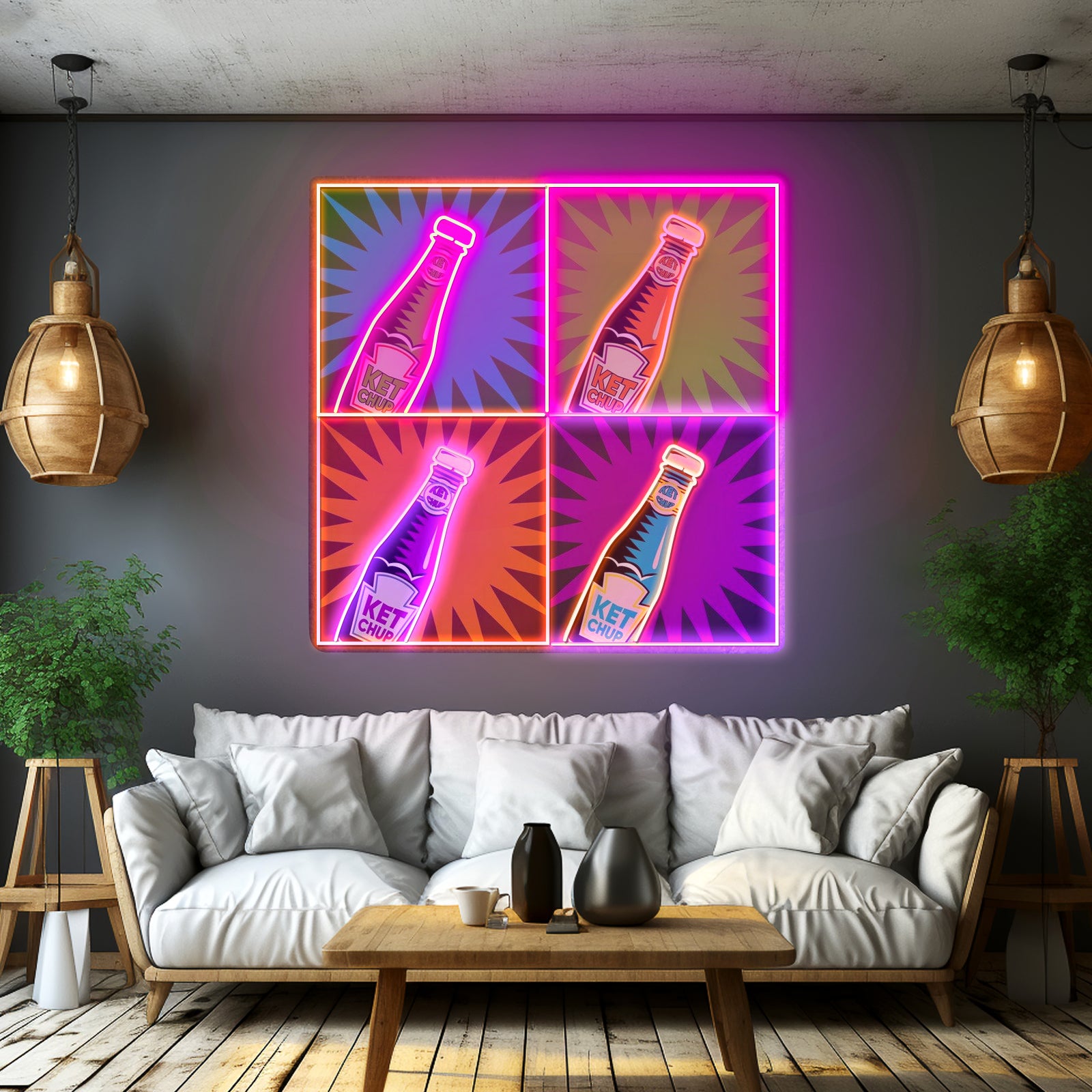 Ketchup Custom Led Signs Artwork For Sale - LED neon sign view 6