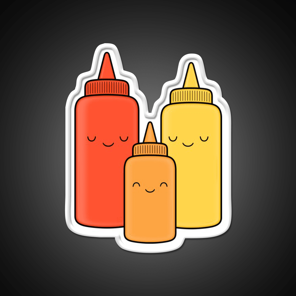 Ketchup Mustard Baby Fast Food Led Neon Sign For Burger Place Rgb Color - Shineneon