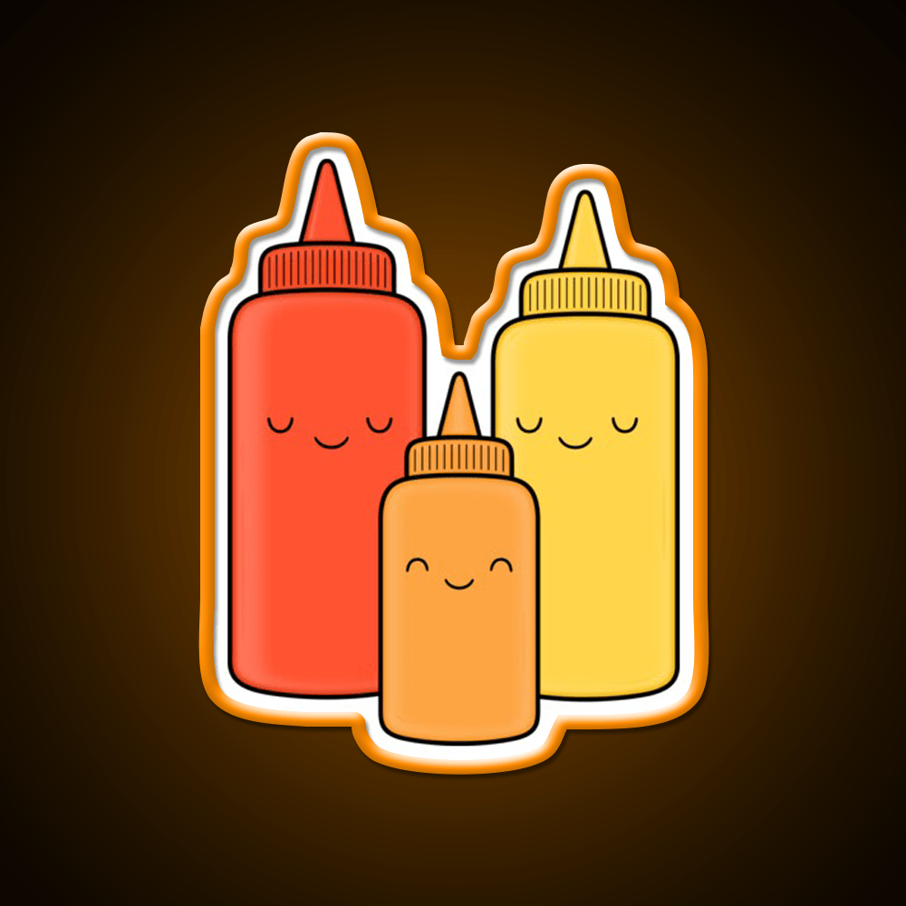 Ketchup Mustard Baby Fast Food Led Neon Sign For Burger Place Rgb Color - Shineneon