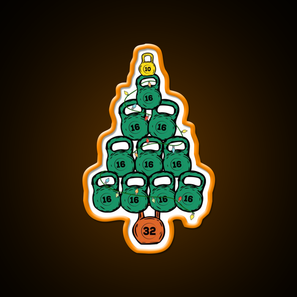 Kettlebell Christmas Tree Gym Fitness Led Neon Sign Rgb Color