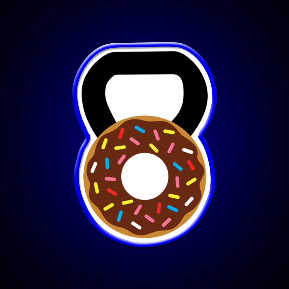 Kettlebell Donut Gym Fitness Led Neon Sign Rgb Color