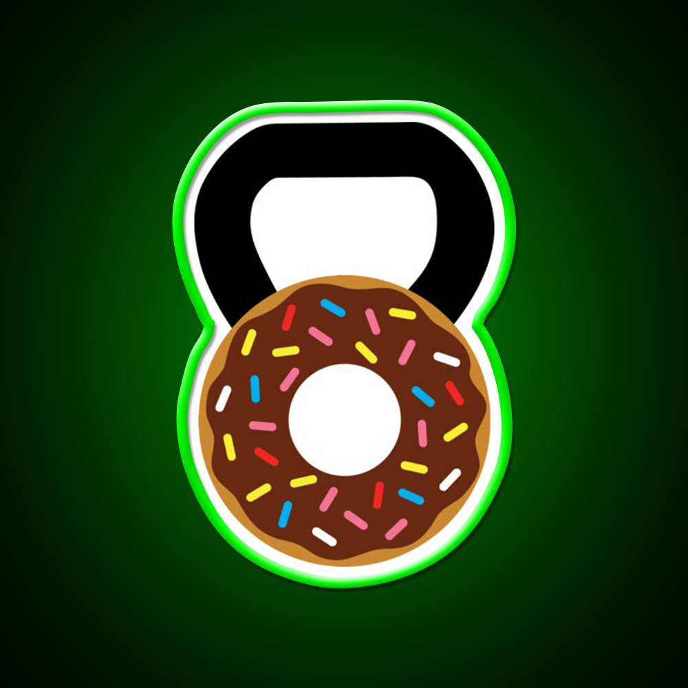 Kettlebell Donut Gym Fitness Led Neon Sign Rgb Color