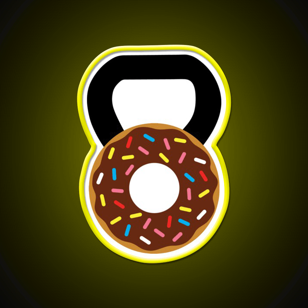 Kettlebell Donut Gym Fitness Led Neon Sign Rgb Color