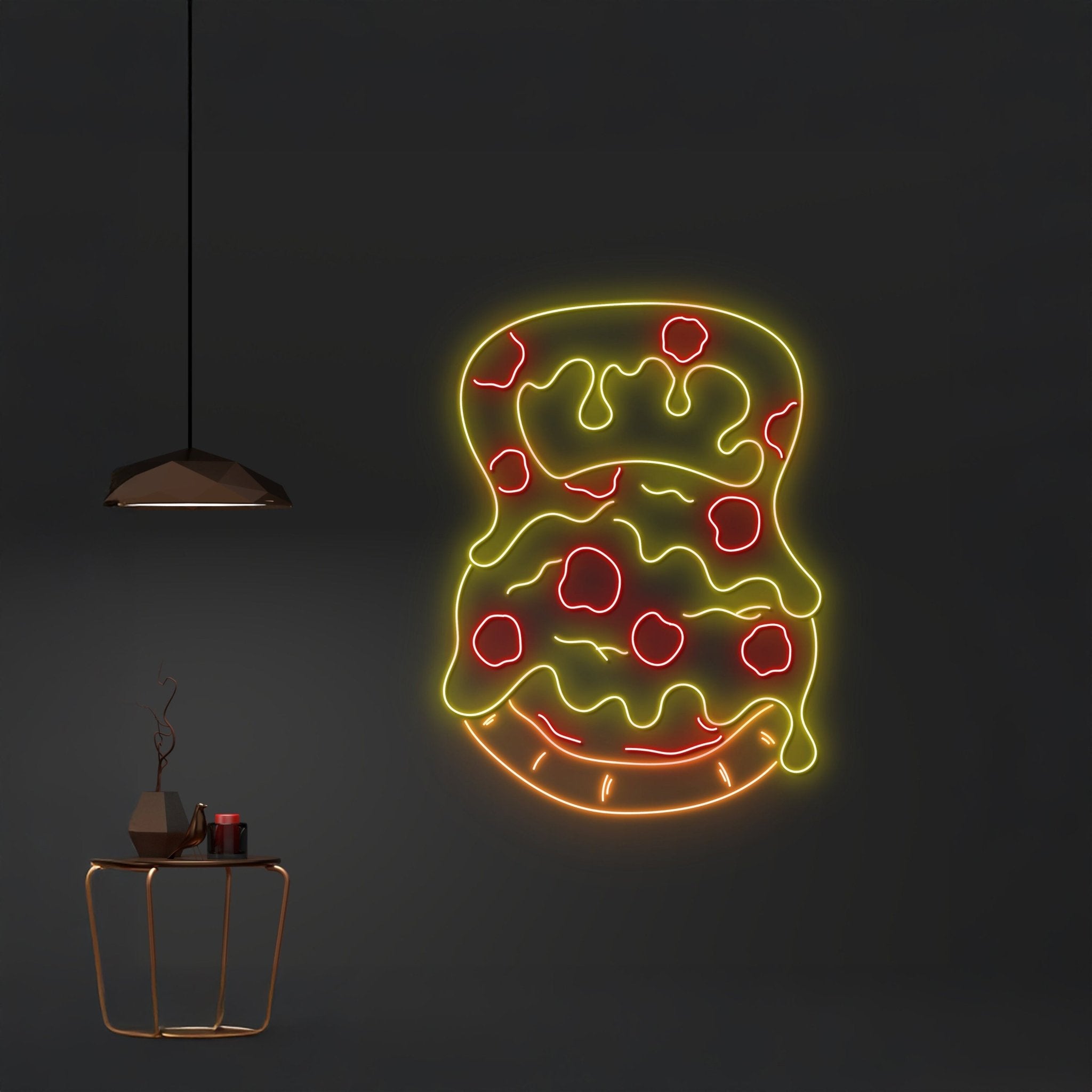 Kettlebell Pizza Neon Sign Bodybuilding Gym Abs Training Decor - Shineneon