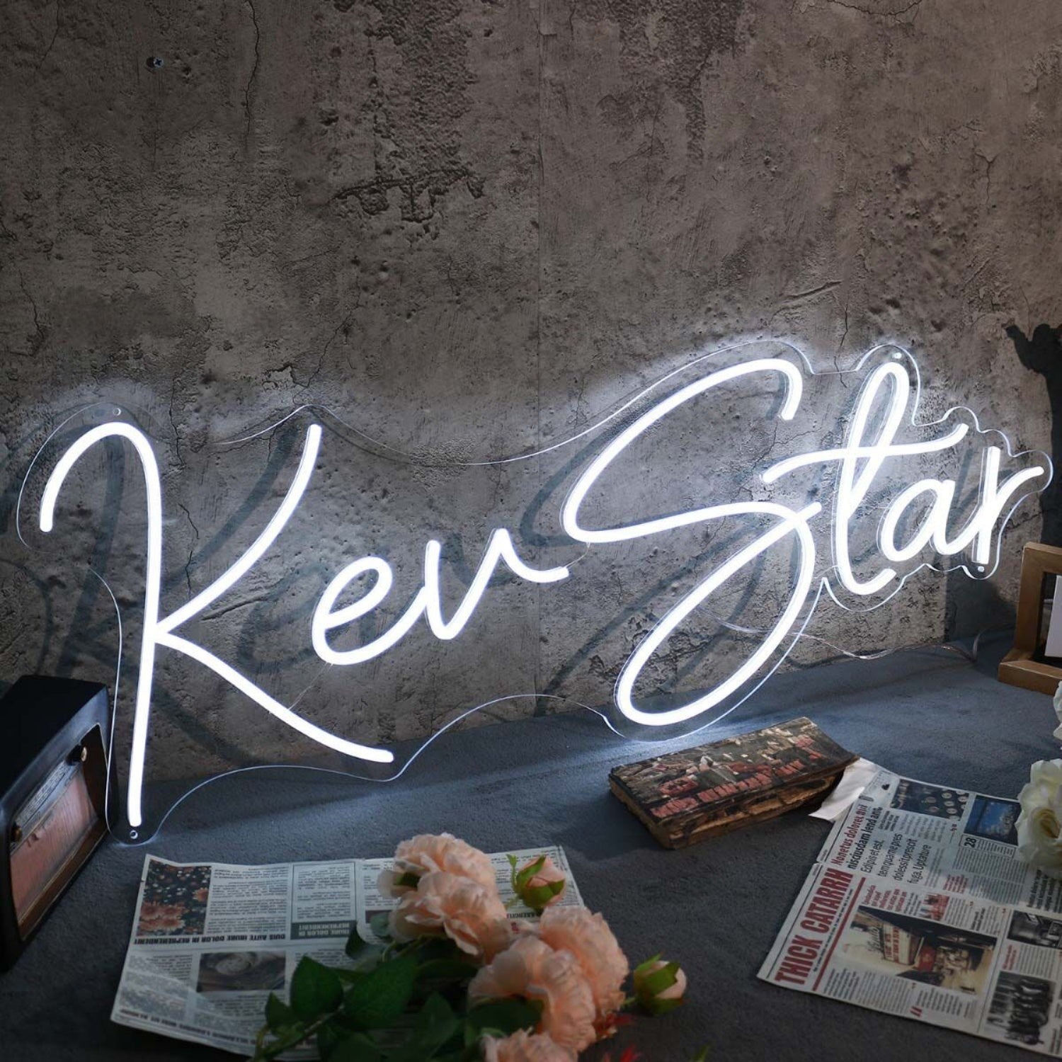 Kev Star White Led Neon Sign - Shineneon