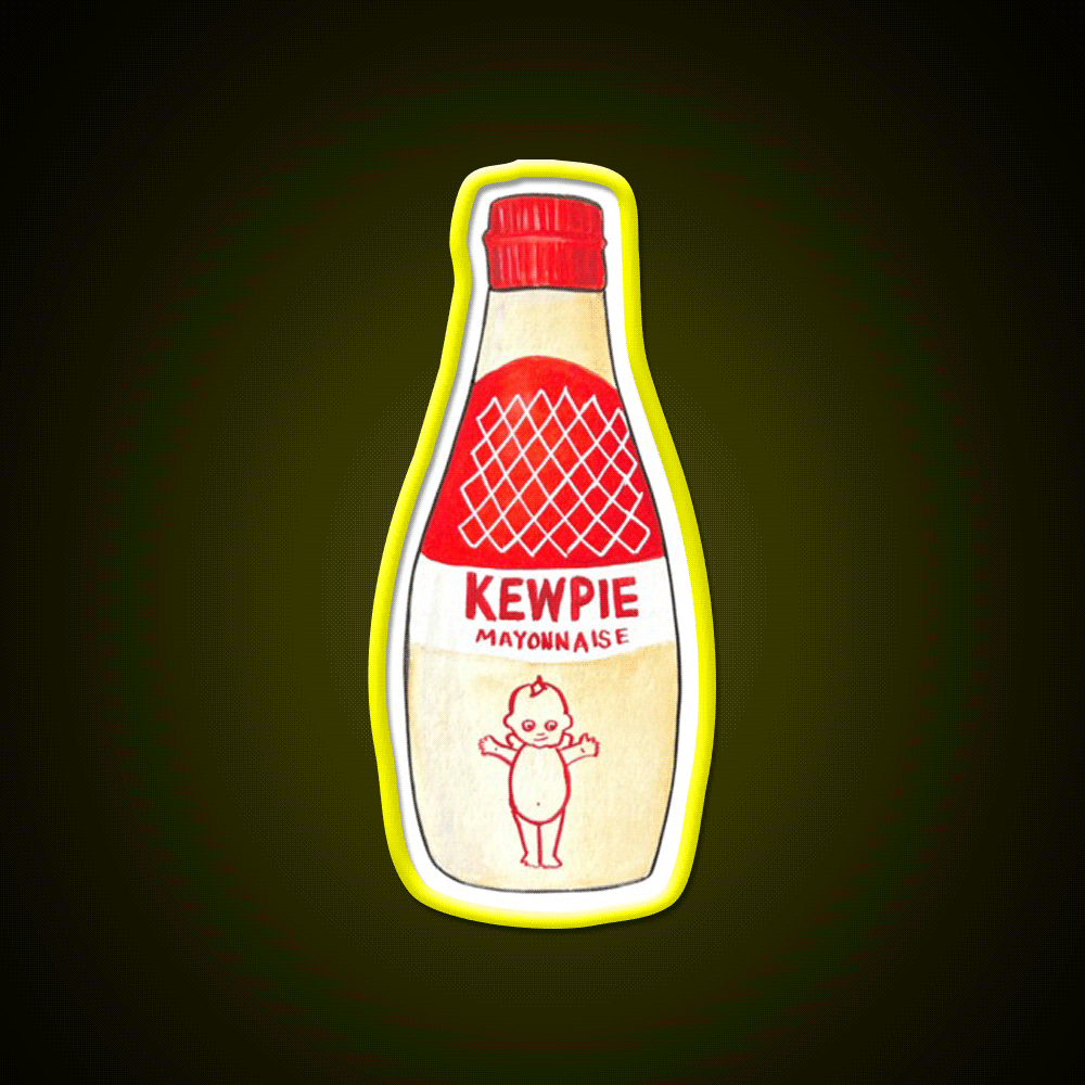 Kewpie Mayonnaise Watercolor Snack Food Led Neon Sign Rgb Color - Custom LED neon sign front view