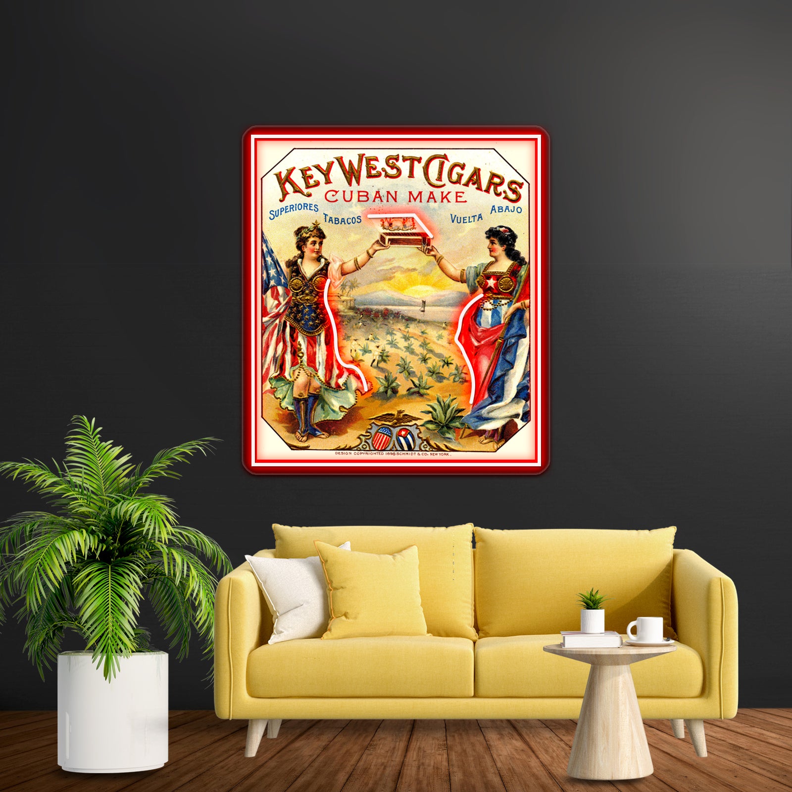 Key West Cigars Vintage 1898 Cuban Advertising Print Wall Artwork Neon Signs | Shineneon