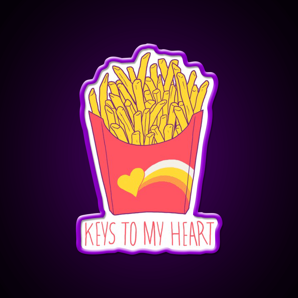 Keys To My Heart Fast Food Led Neon Sign For Burger Place Rgb Color - Shineneon