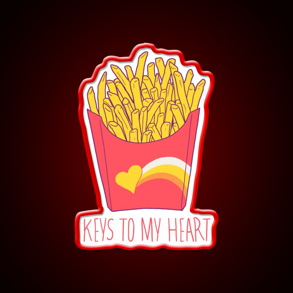 Keys To My Heart Fast Food Led Neon Sign For Burger Place Rgb Color - Shineneon