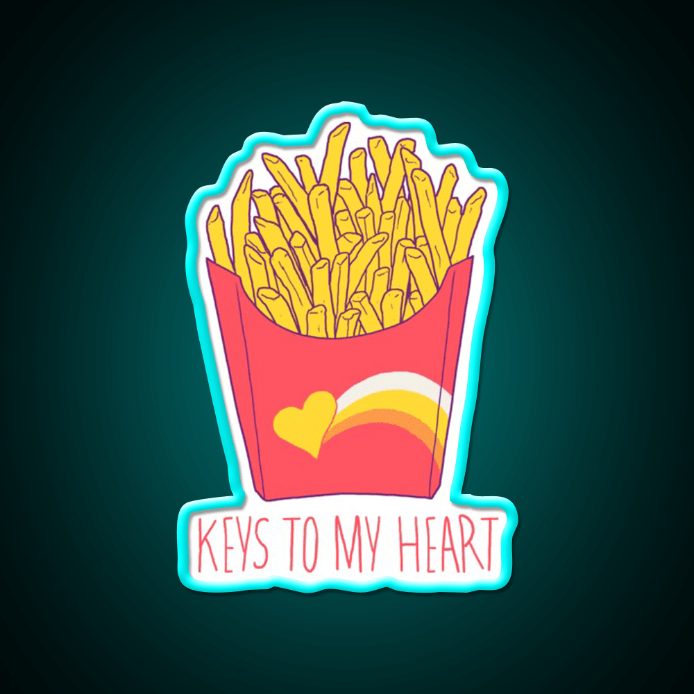 Keys To My Heart Fast Food Led Neon Sign For Burger Place Rgb Color - Shineneon