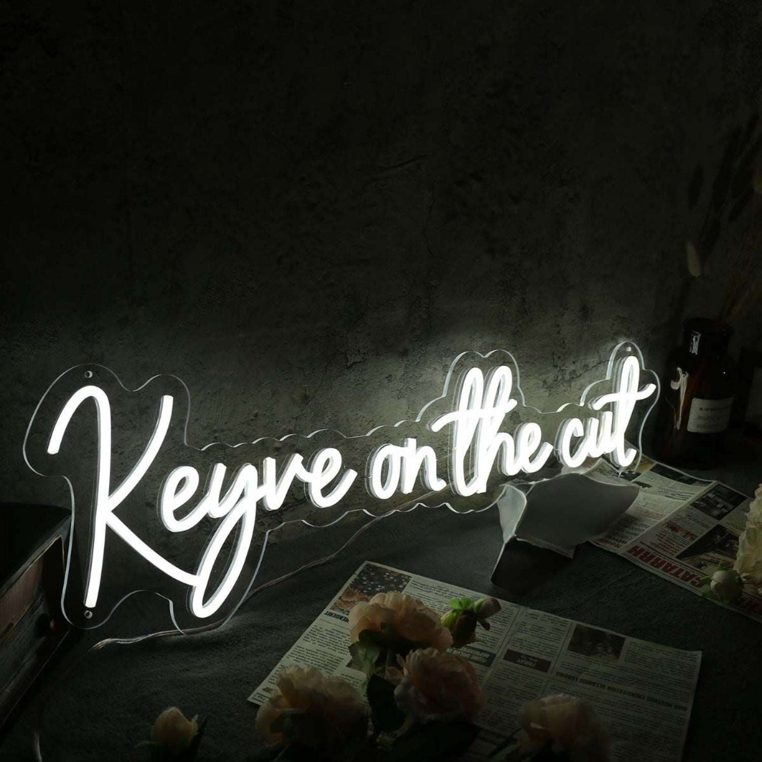 Keyve On The Cut White Led Neon Sign | Shineneon