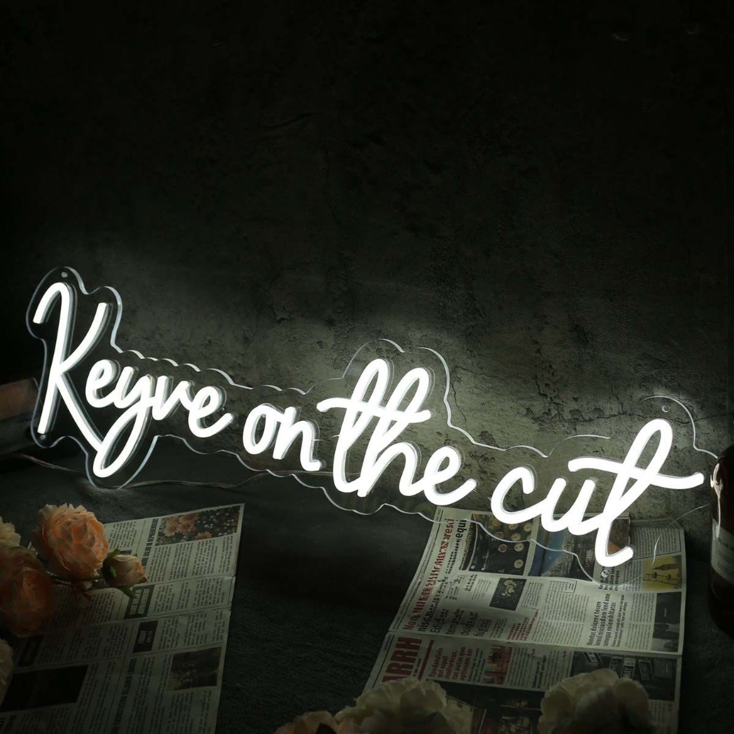 Keyve On The Cut White Led Neon Sign | Shineneon