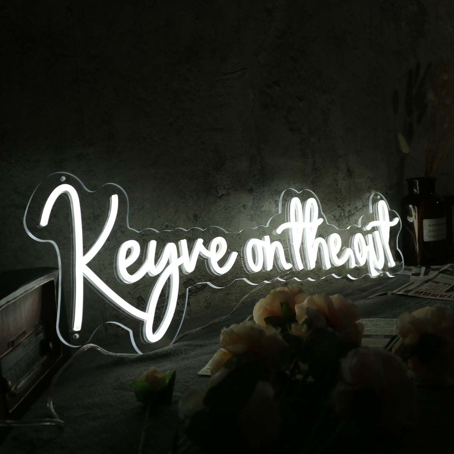 Keyve On The Cut White Led Neon Sign | Shineneon