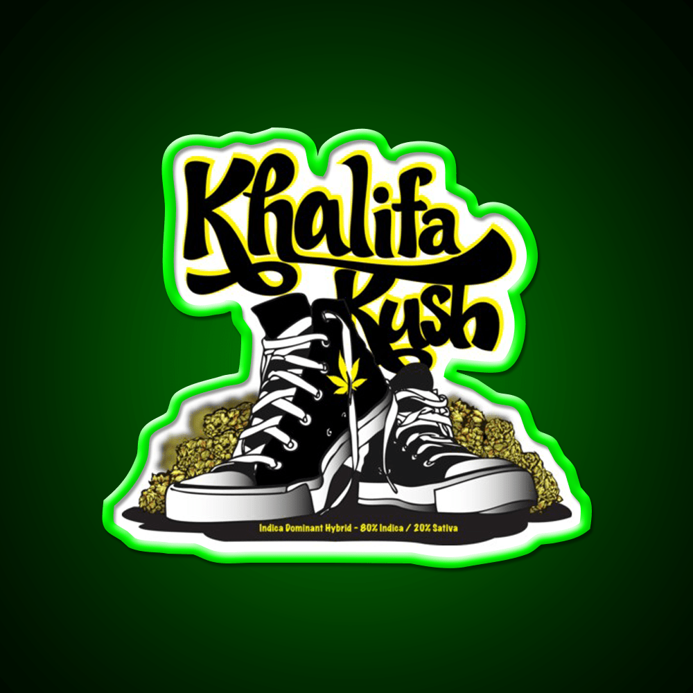 Khalifa Kush Strain Art Hemp Inspired Green Leaf Led Neon Sign Rgb Color - Shineneon