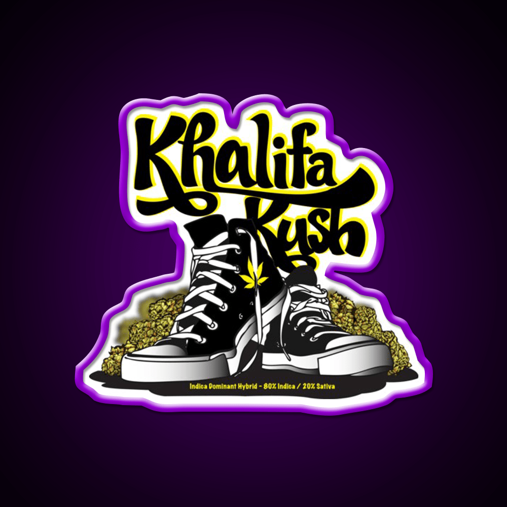 Khalifa Kush Strain Art Hemp Inspired Green Leaf Led Neon Sign Rgb Color - Shineneon