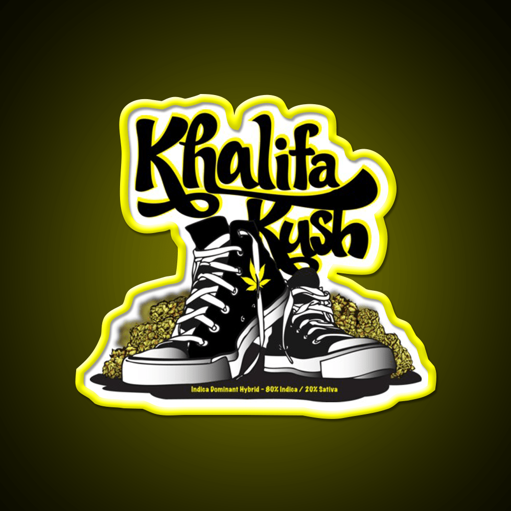 Khalifa Kush Strain Art Hemp Inspired Green Leaf Led Neon Sign Rgb Color - Shineneon