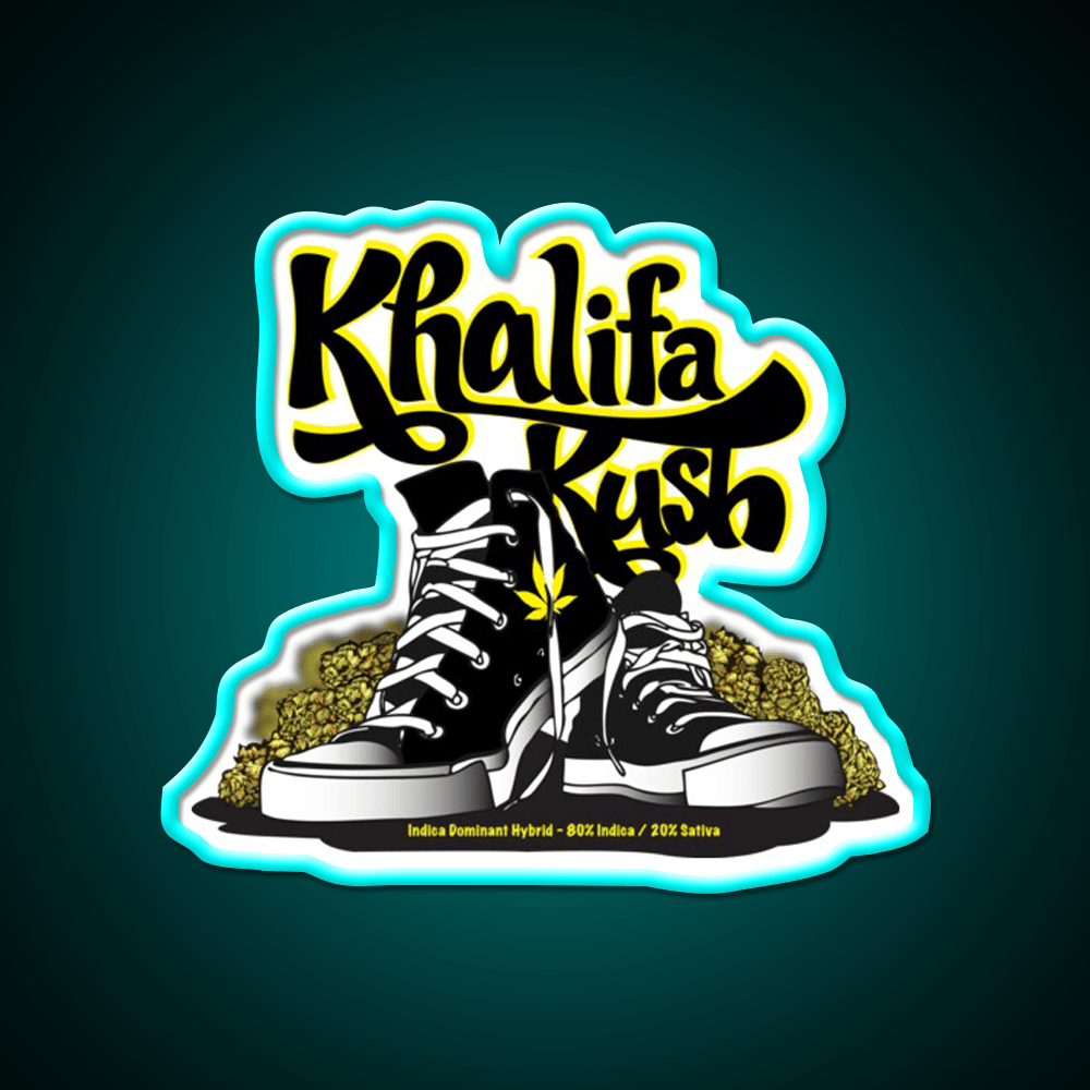 Khalifa Kush Strain Art Hemp Inspired Green Leaf Led Neon Sign Rgb Color - Shineneon
