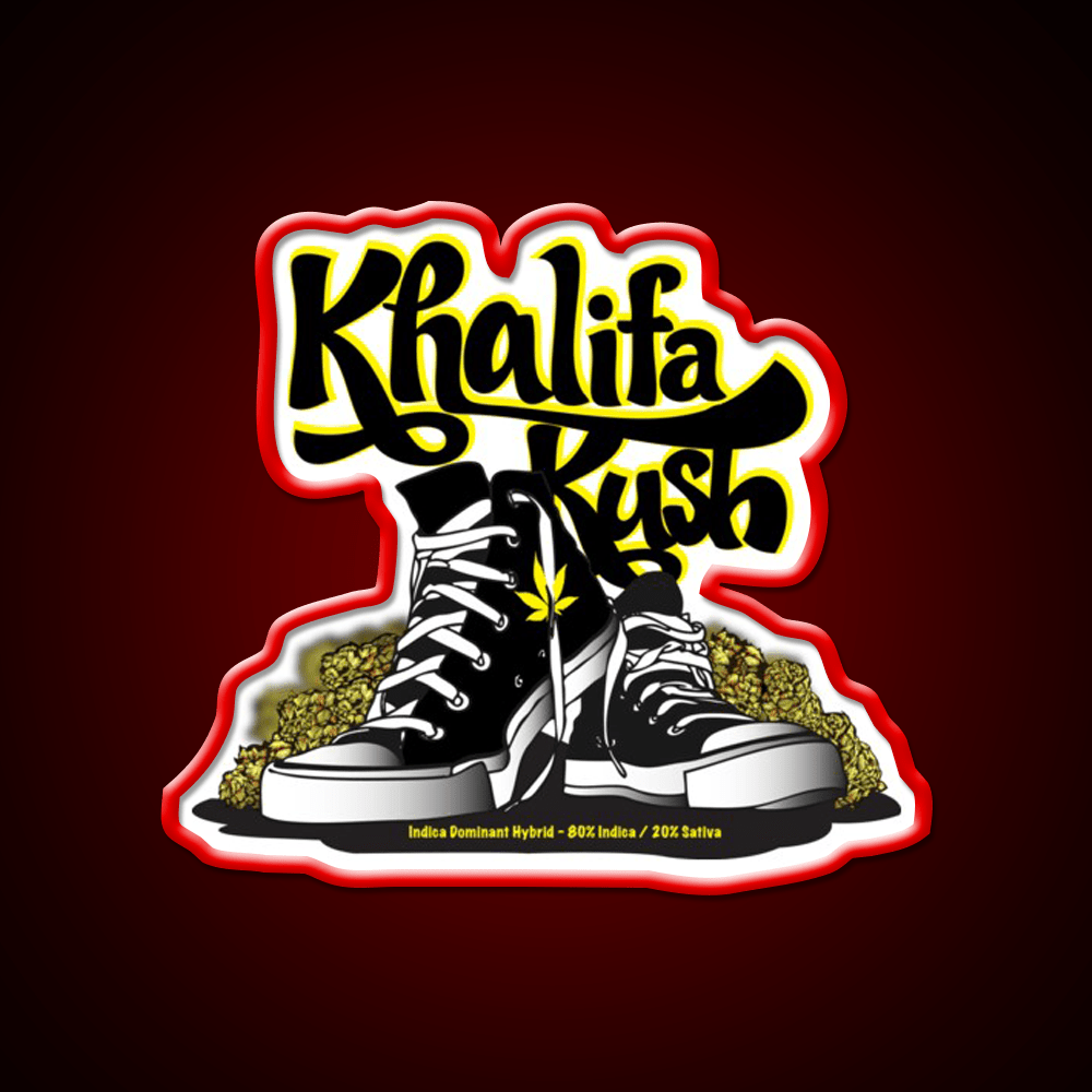 Khalifa Kush Strain Art Hemp Inspired Green Leaf Led Neon Sign Rgb Color - Shineneon