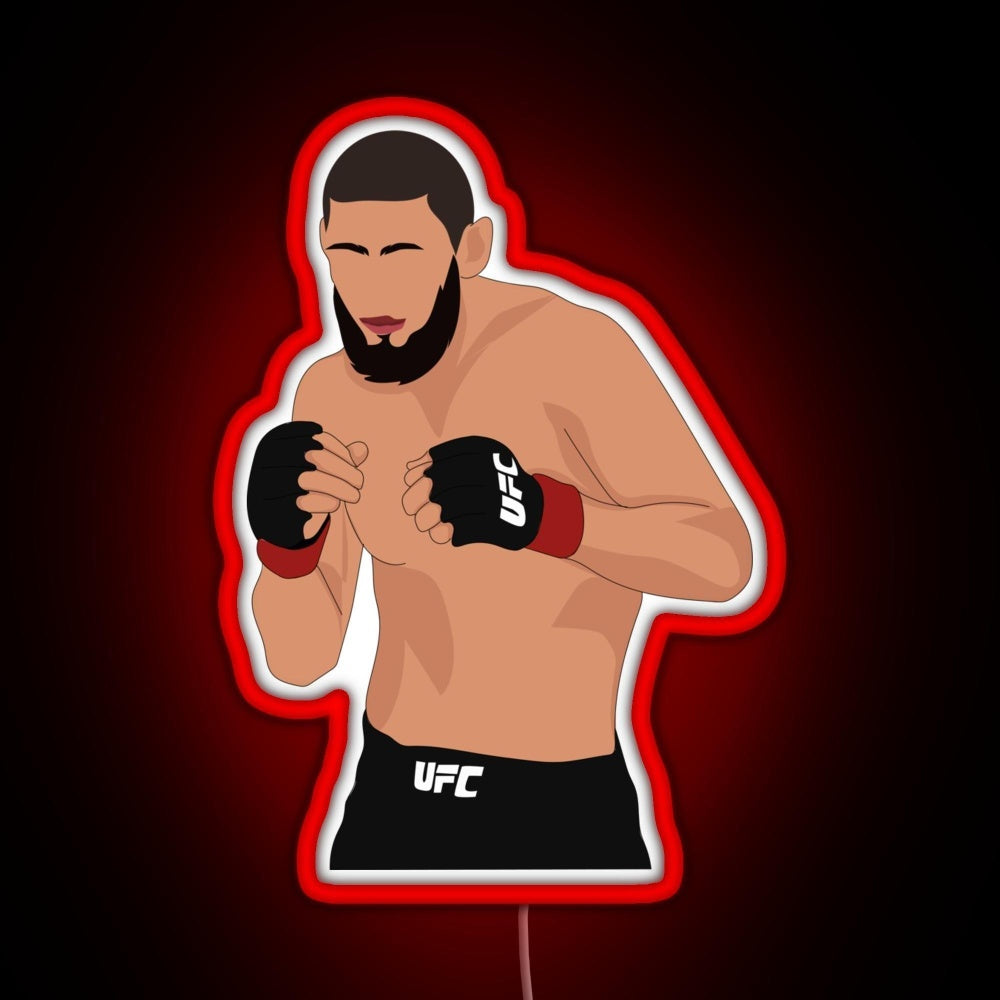 Khamzat Chimaev Rgb Neon Sign