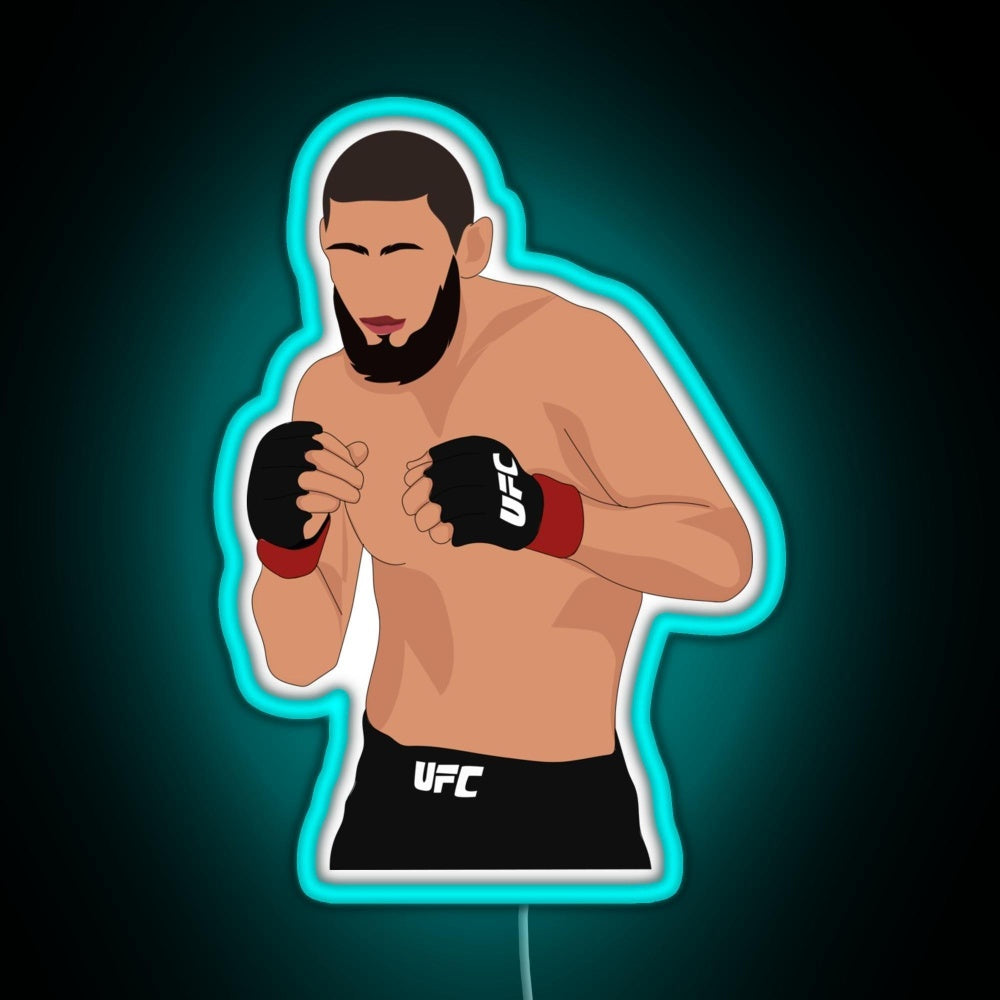 Khamzat Chimaev Rgb Neon Sign