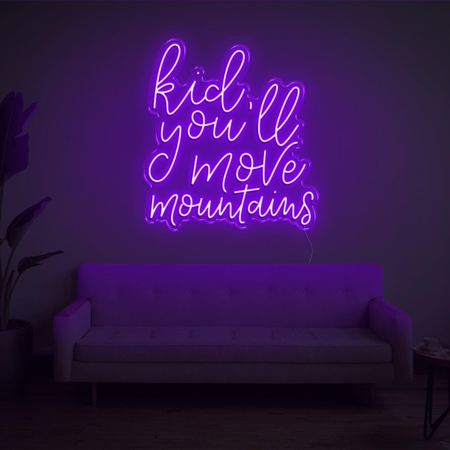 Kid Youll Move Mountains Purple Inspirational Led Neon Sign For Indoor Home Decor | Shineneon