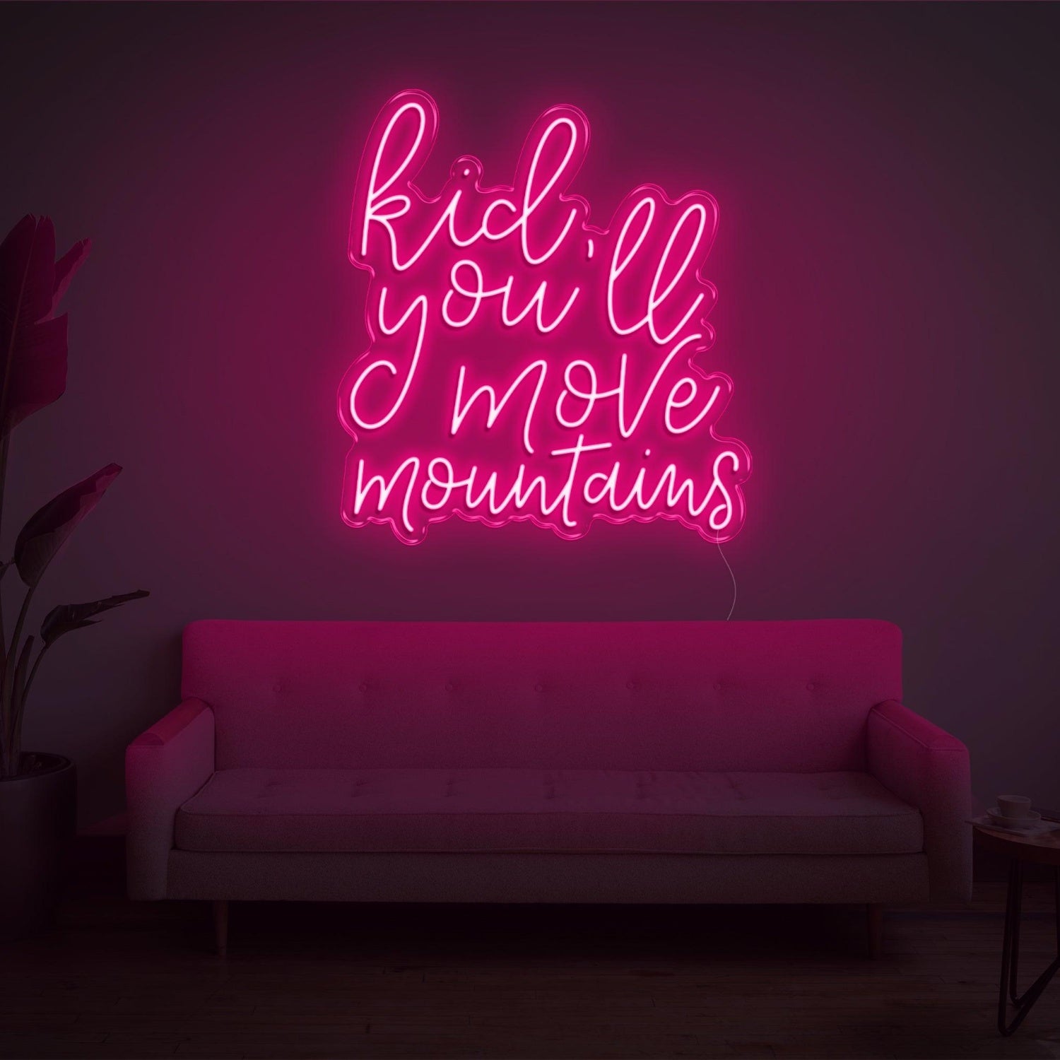 Kid Youll Move Mountains Purple Inspirational Led Neon Sign For Indoor Home Decor | Shineneon