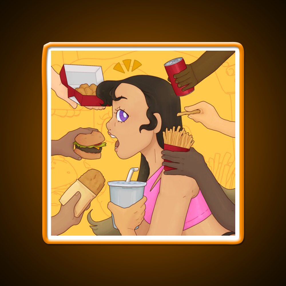 Kids Love Fast Food Led Neon Sign For Burger Place Wall Art Rgb Color