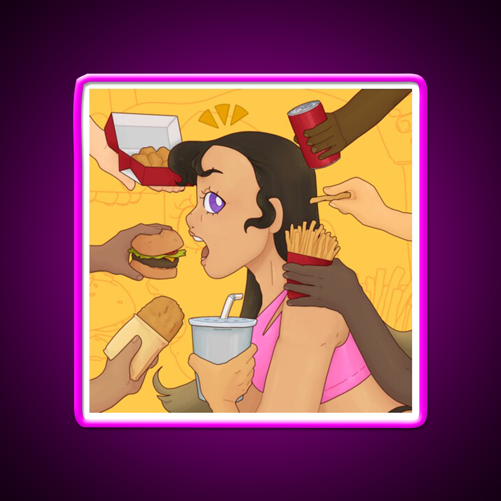 Kids Love Fast Food Led Neon Sign For Burger Place Wall Art Rgb Color