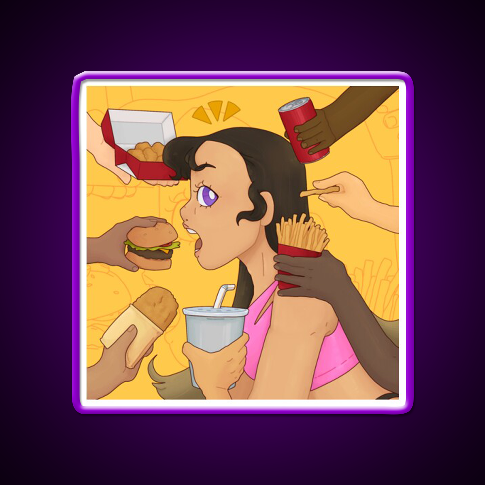 Kids Love Fast Food Led Neon Sign For Burger Place Wall Art Rgb Color