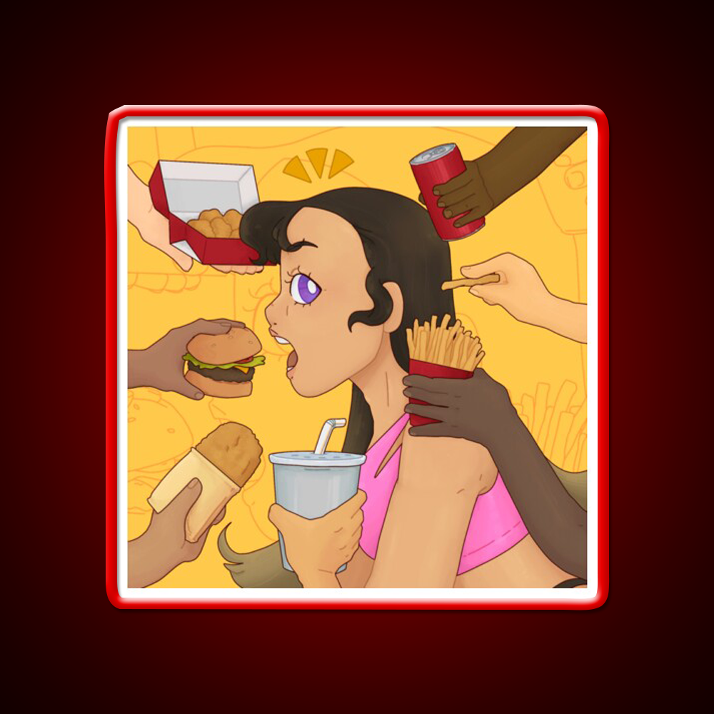 Kids Love Fast Food Led Neon Sign For Burger Place Wall Art Rgb Color