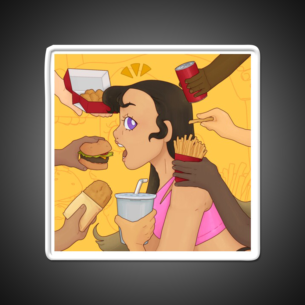 Kids Love Fast Food Led Neon Sign For Burger Place Wall Art Rgb Color