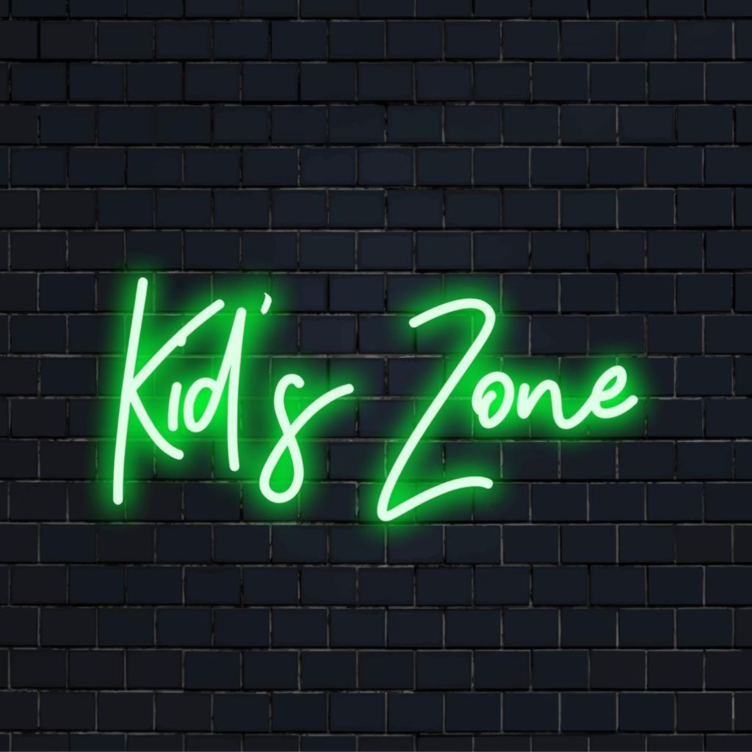 Kids Zone Green Glowing Led Neon Sign For Childrens Play Area | Shineneon