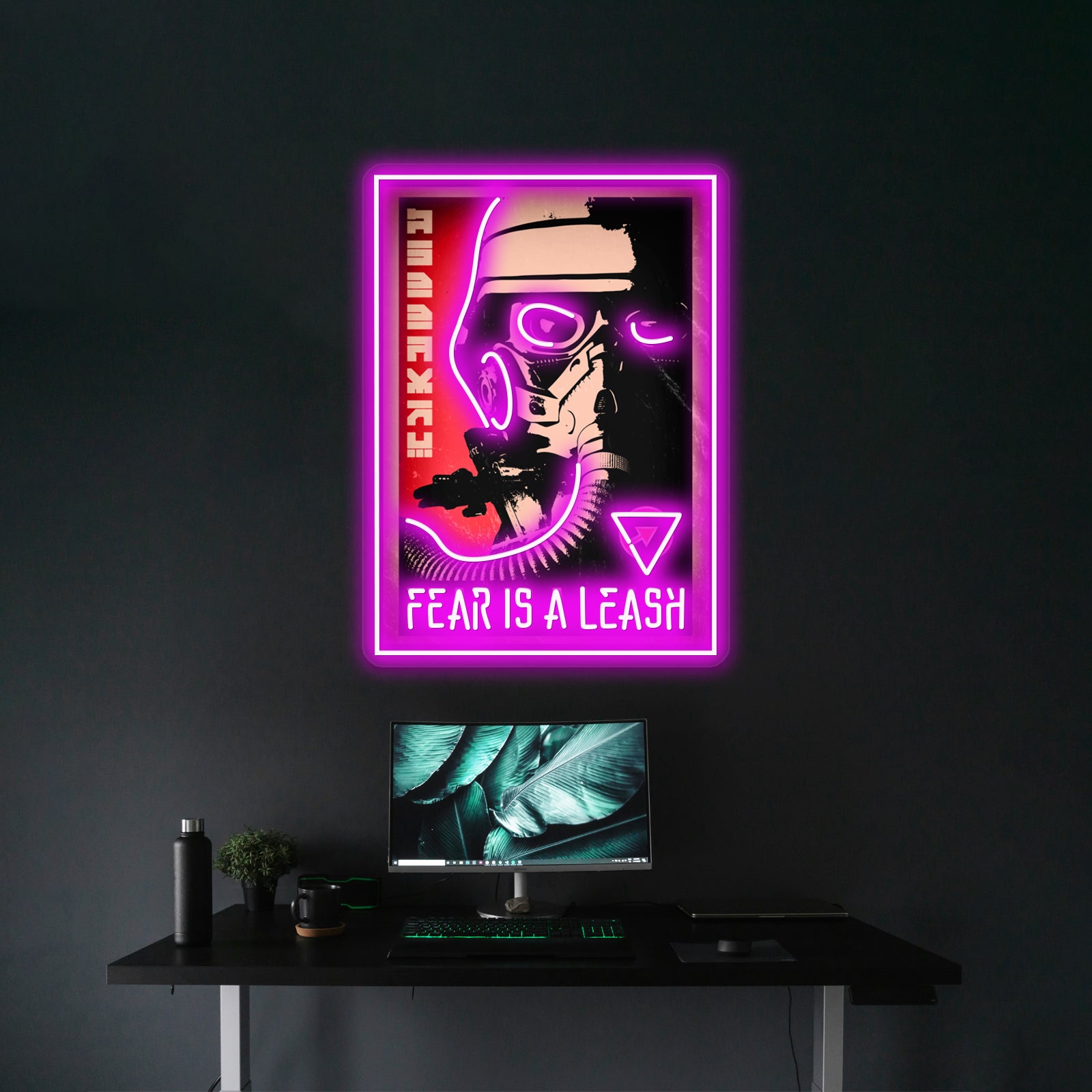 Killzone Propaganda Poster Artwork Neon Signs For Sale - LED neon sign close-up detail