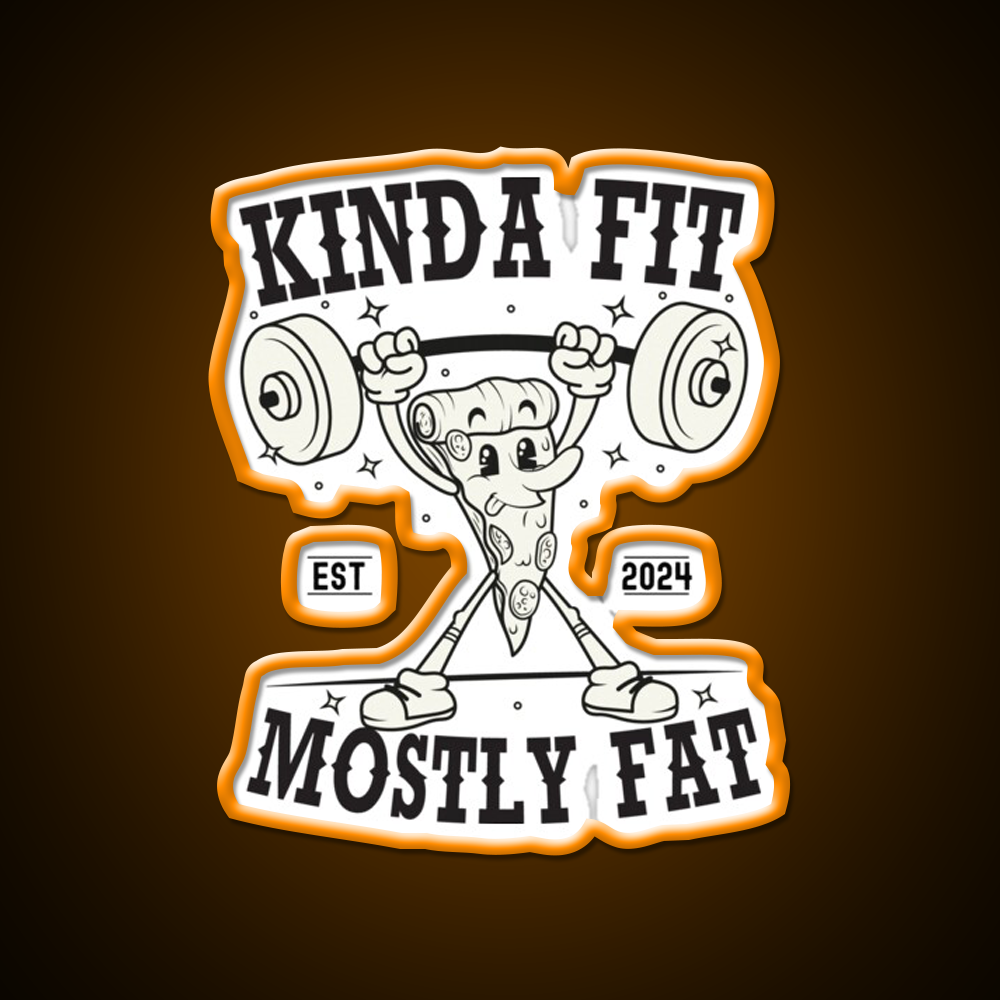 Kinda Fit Mostly Fat Gym Fitness Led Neon Sign Rgb Color
