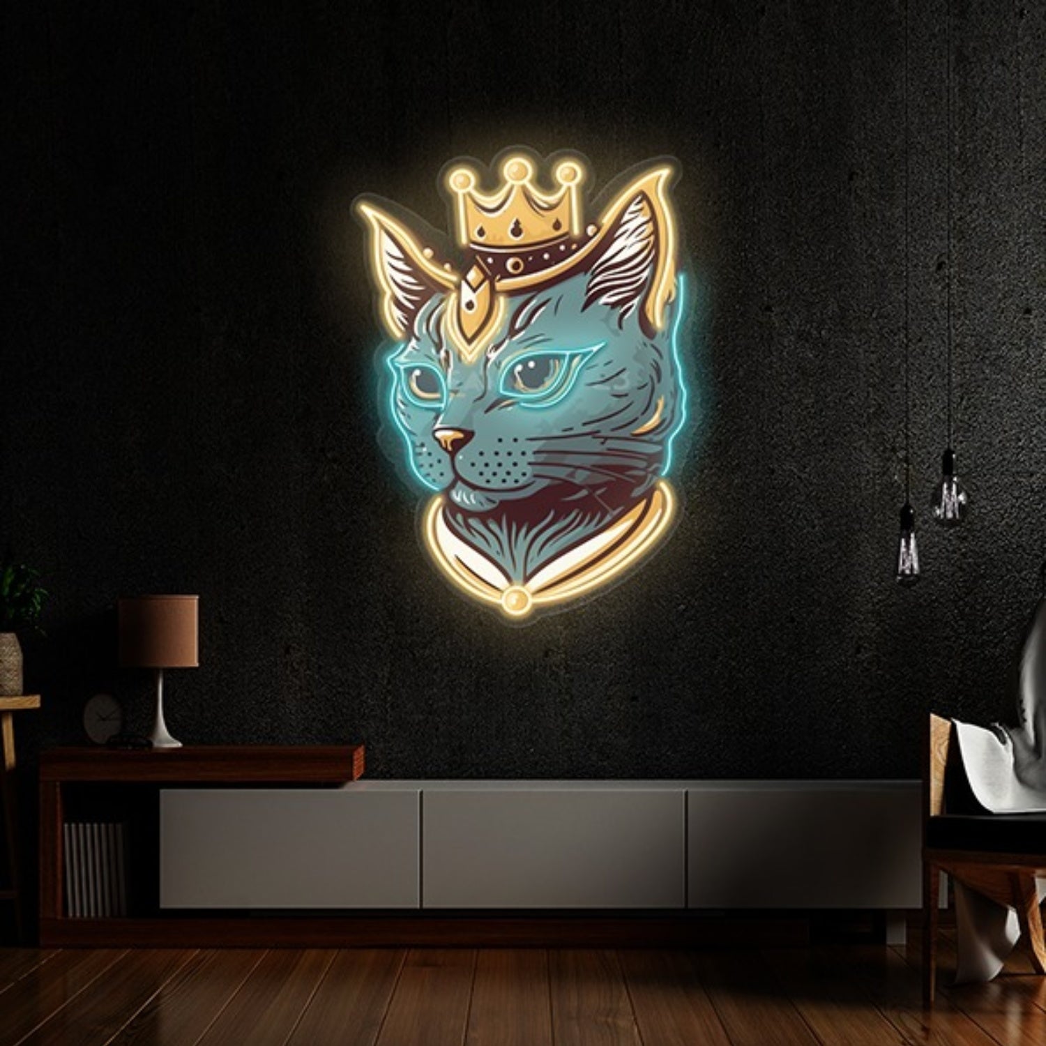 King Cat Led Neon Sign Wall Art Decor Light Pop Art | Shineneon