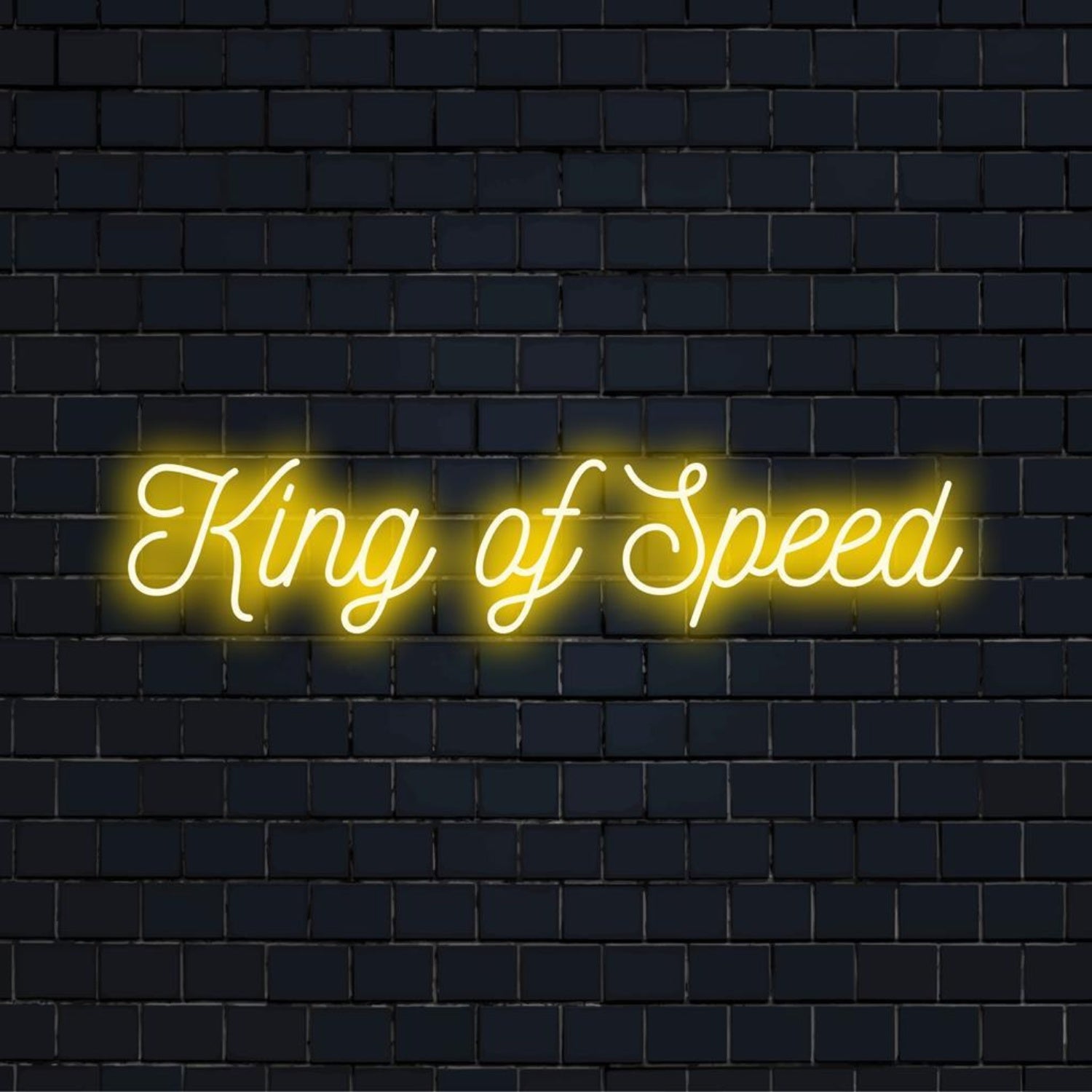 King Of Speed Yellow Led Neon Sign For Racing Bars Gaming Rooms | Shineneon