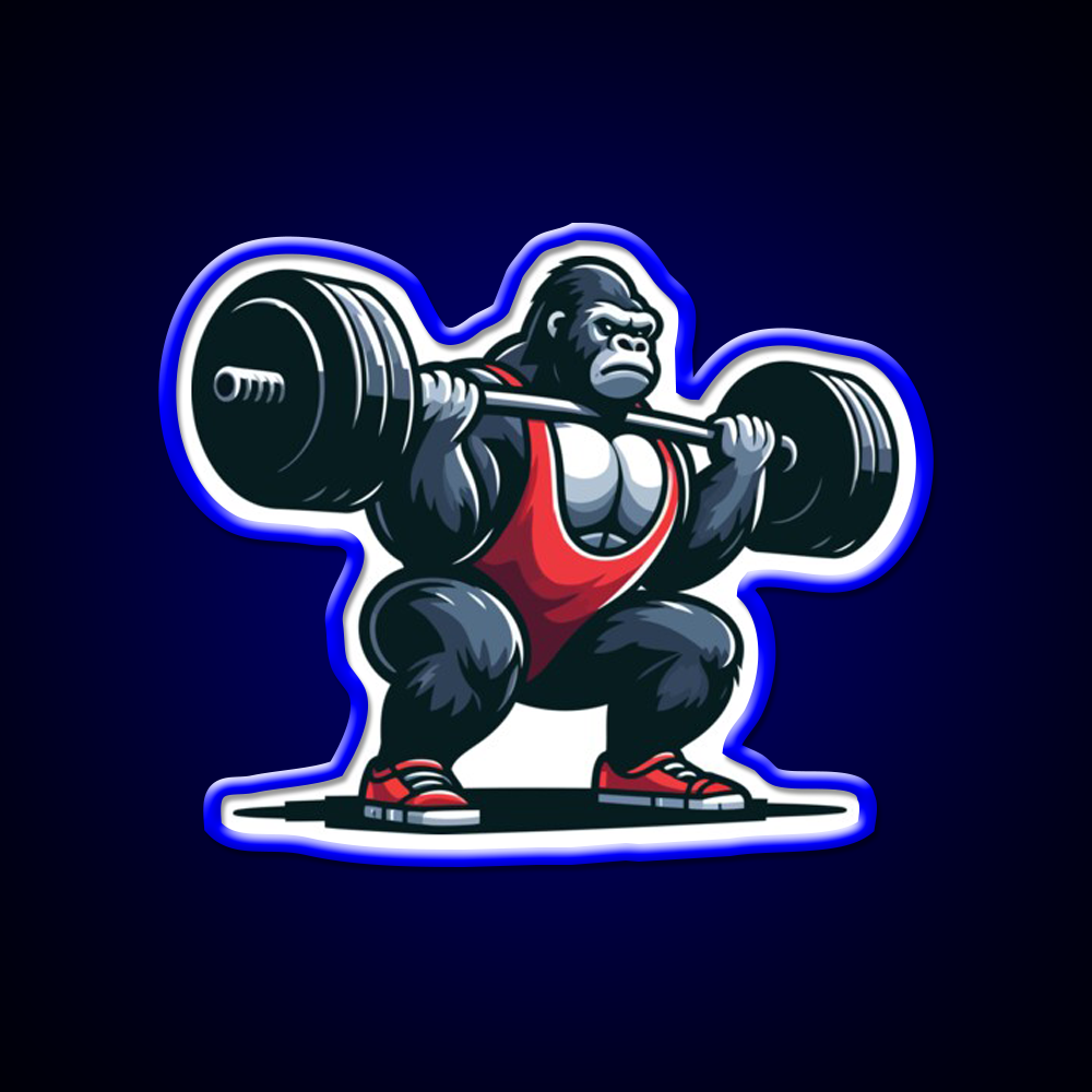 King Of Squats C Powerlifting Gorilla Gym Fitness Led Neon Sign Rgb Color